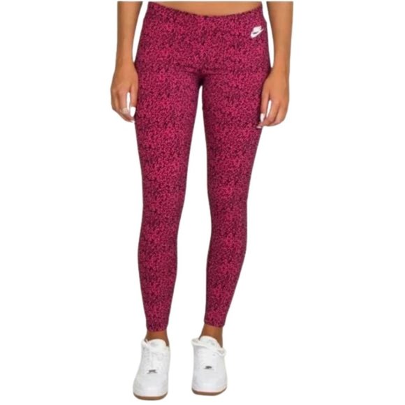 Nike Pants - Nike Pink and Black Printed Tights